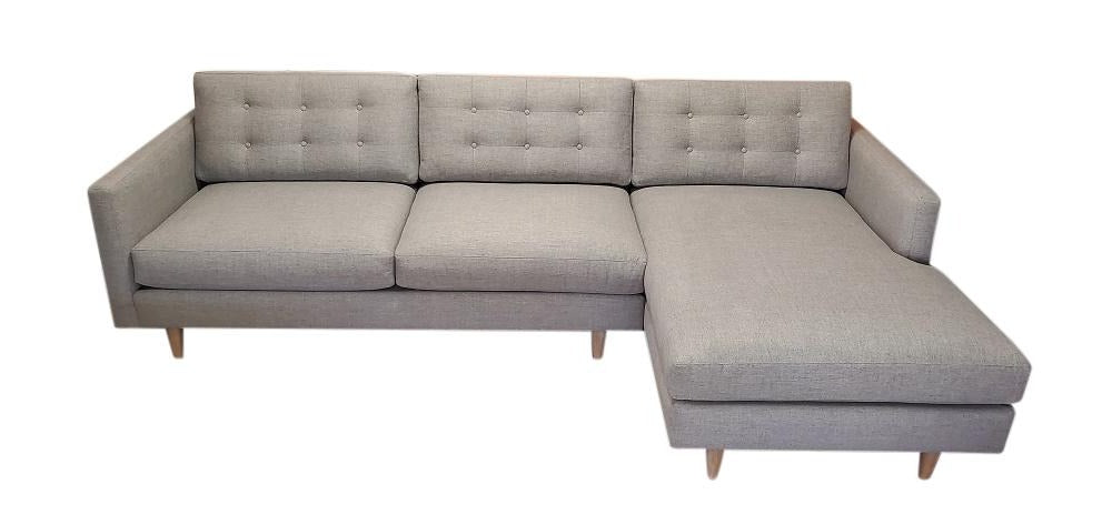 San Diego 2PC Sectional Right Facing 112"w x 65"Chaise *No Buttons on Seats