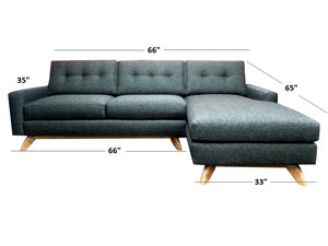 Venice 2pc Sectional Right Facing 99"W x 65"L