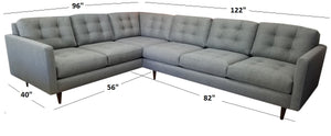 San Diego 2pc Sectional Right Facing 122"W x 96"L