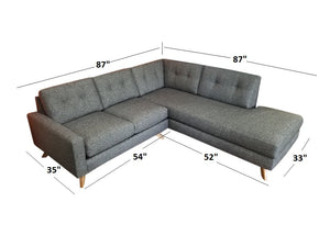Venice 2pc Sectional Right Facing 87"W x 87"L
