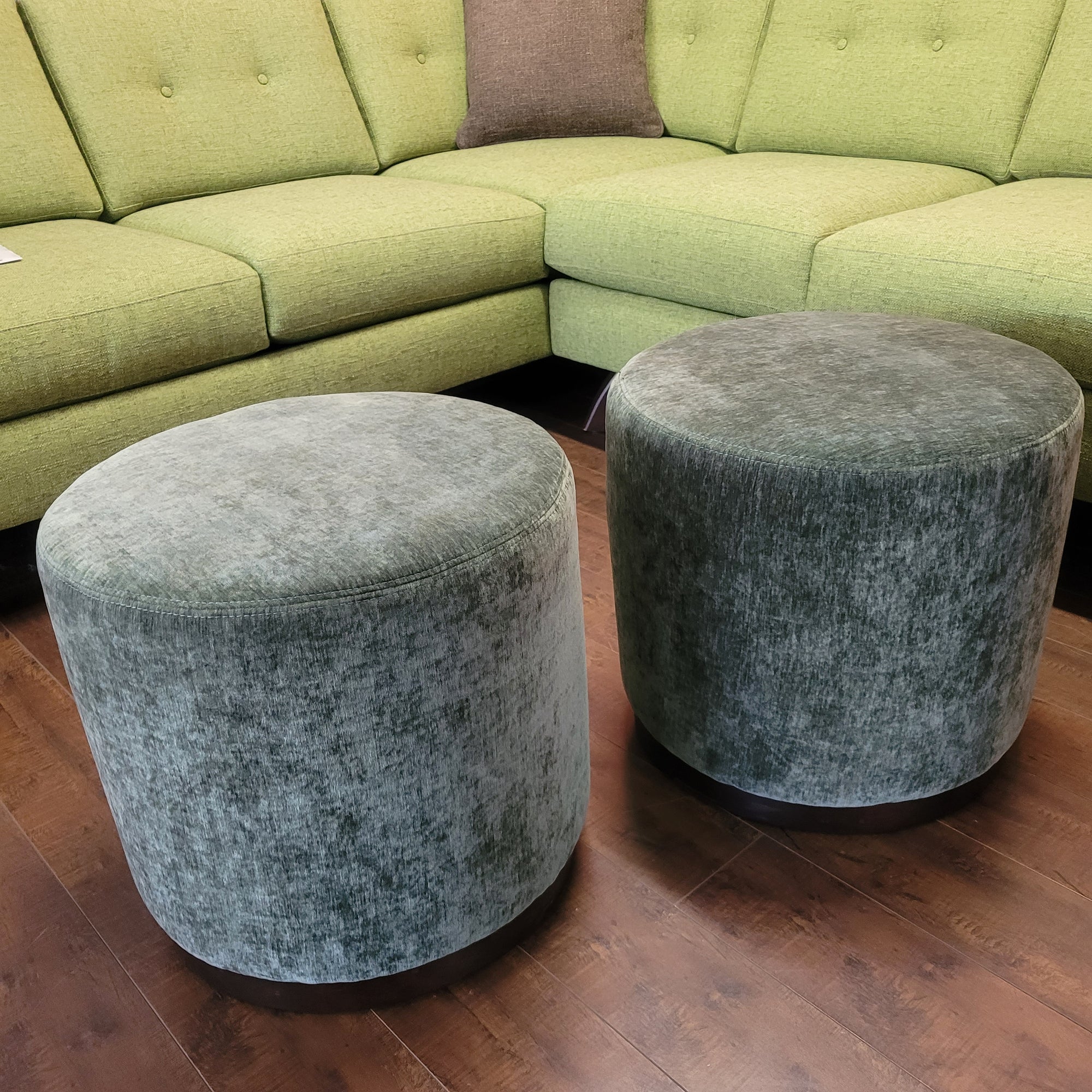 SET OF 2 Cordova Round Ottomans
