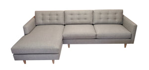 San Diego 2PC Sectional Left Facing 112"w x 65"Chaise *No Buttons on Seats