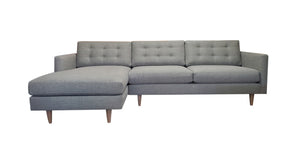 San Diego 2PC Sectional Left Facing 112"w x 65"Chaise *No Buttons on Seats