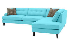 Olivia 2pc Sectional Right Facing 117"W x 85"L *Down Wrapped Seats