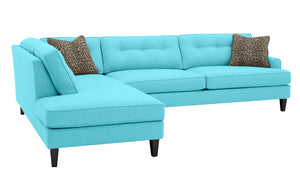 Olivia 2pc Sectional Left Facing 117"W x 85" *Down Wrapped Seats