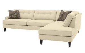 Olivia 2pc Sectional Right Facing 117"W x 85"L *Down Wrapped Seats
