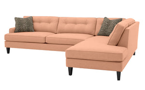 Olivia 2pc Sectional Right Facing 117"W x 85"L *Down Wrapped Seats