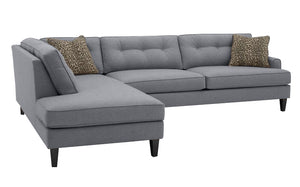 Olivia 2pc Sectional Left Facing 117"W x 85" *Down Wrapped Seats