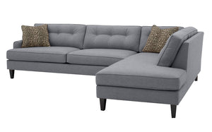 Olivia 2pc Sectional Right Facing 117"W x 85"L *Down Wrapped Seats