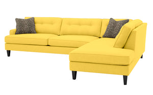 Olivia 2pc Sectional Right Facing 117"W x 85"L *Down Wrapped Seats