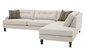 Olivia 2pc Sectional Right Facing 117"W x 85"L *Down Wrapped Seats