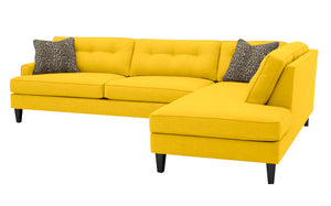 Olivia 2pc Sectional Right Facing 117"W x 85"L *Down Wrapped Seats