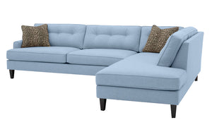 Olivia 2pc Sectional Right Facing 117"W x 85"L *Down Wrapped Seats
