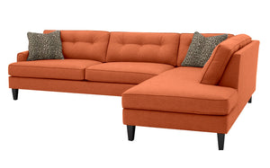 Olivia 2pc Sectional Right Facing 117"W x 85"L *Down Wrapped Seats