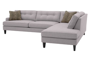 Olivia 2pc Sectional Right Facing 117"W x 85"L *Down Wrapped Seats