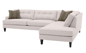 Olivia 2pc Sectional Right Facing 117"W x 85"L *Down Wrapped Seats