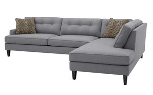 Olivia 2pc Sectional Right Facing 117"W x 85"L *Down Wrapped Seats