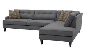 Olivia 2pc Sectional Right Facing 117"W x 85"L *Down Wrapped Seats