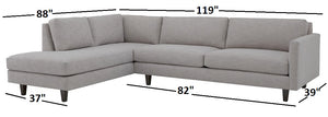 Pacific Sectional Left Facing 119"W x 88"L