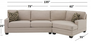 Loft 2PC Sectional Right Facing 135"