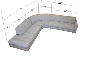 Hollywood 3pc Sectional Left Facing 112" x 111"