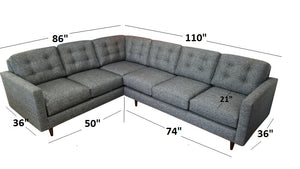 Elmwood 2pc Sectional Right Facing 110"W x 86"L