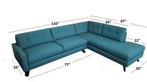 Venice 2pc Sectional Right Facing 110"W x 87"L