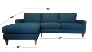 Verona 2pc Sectional Left Facing 99"W x 65"L
