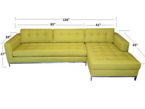 Nixon 2pc Sectional Right Facing 126"W x 65"L