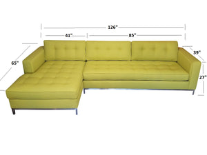 Nixon 2pc Sectional Left Facing 126"W x 65"L